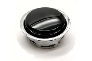 Nardi Steering Wheel Horn Button - Classic - Chrome Housing with Black Cap (Neutral Logo) - Double Contact - Part # 4041.11.0207