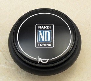 Nardi Steering Wheel Horn Button - Type B - Black with Nardi Logo - 4041.01.0109