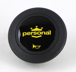 Personal Horn Button - Black / Yellow Logo - 2 Contact