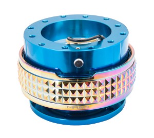 NRG Gen 2.1 Quick Release Kit - Blue Body / Neochrome Pyramid Ring - Part # SRK-210BL/MC
